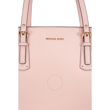 Michael Kors Small Voyager Textured Crossgrain Leather Tote- Soft Pink 30H7GV6T9L-187