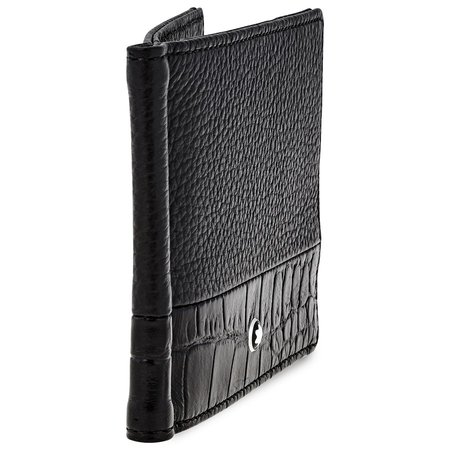 Montblanc Meisterstuck Soft Grain Wallet 6cc with Money Clip- Black 118754