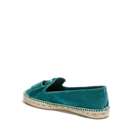 Ferragamo Oversize Bow Espadrille in Turquoise 01P358 705786