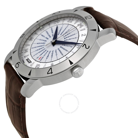 Tissot Heritage Navigator Silver Dial Brown  Leather Men's Watch T0786411603700 T078.641.16.037.00
