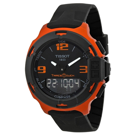 Tissot T-Race Touch Black Dial Orange Rubber Men's Watch T0814209705703 T081.420.97.057.03