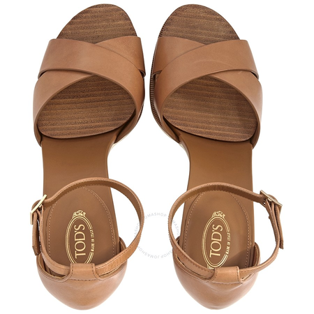 Tod's Womens Smooth Leather Sandals in Light Natural XXW18A0S600AOFS002