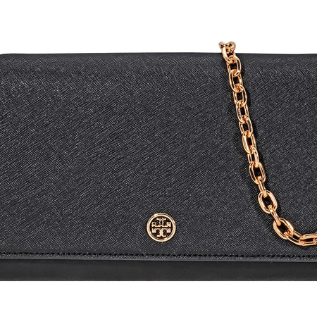 Tory Burch Robinson Chain Wallet- Black / Royal Navy 45257-018