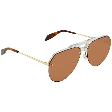 Alexander Mcqueen Alexander McQueen Men's Sunglasses Gold/Gray AM0139S00463 AM0139S 004 63