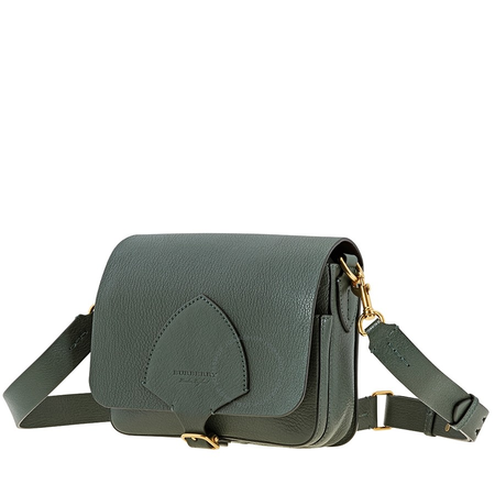 Burberry Ladies Shoulder Bag Supple/Goat Leather Dark Green Sq Satchel 4073349