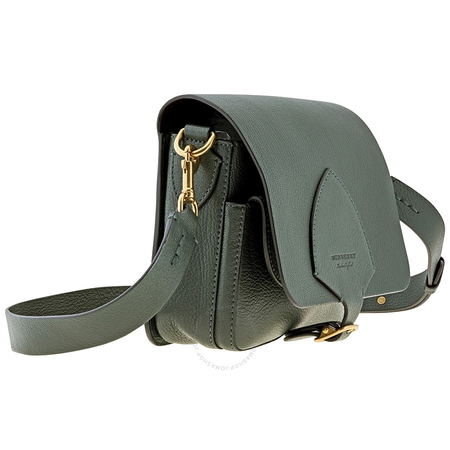 Burberry Ladies Shoulder Bag Supple/Goat Leather Dark Green Sq Satchel 4073349