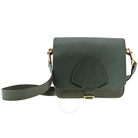Burberry Ladies Shoulder Bag Supple/Goat Leather Dark Green Sq Satchel 4073349