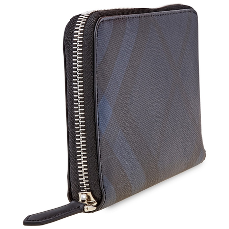 Burberry London Check Ziparound Wallet- Navy/Black 3996193