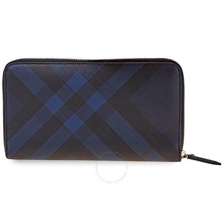 Burberry London Check Ziparound Wallet- Navy/Black 3996193