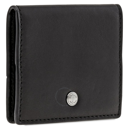 Coach Men's Coin Purse Leather Black Oragami Coin Case Sc 28355 BLK