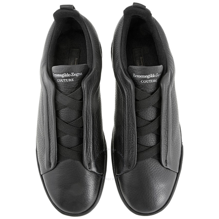 Ermenegildo Zegna Men's Luxury RTW Informale Black Couture 3X Sneakers A2205X-VAL-NER