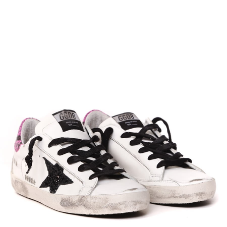 Golden Goose Deluxe Brand Ladies Superstar White/Pink/Black Sneakers G36WS590.S91