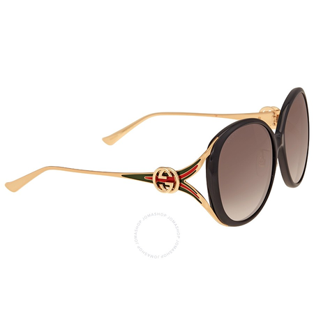 Gucci Grey Gradient Round Sunglasses GG0226SK 001 60 GG0226SK 001 60
