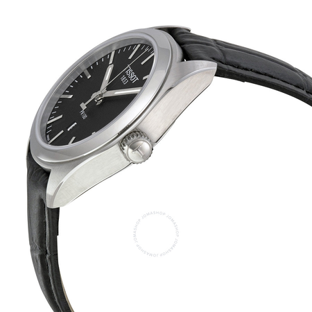 Tissot PR100 Black Dial Black Leather Ladies Watch T101.210.16.051.00