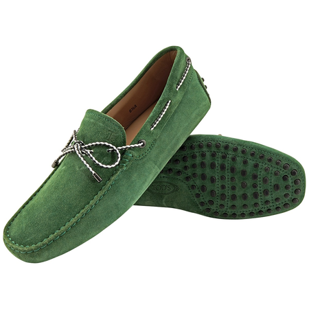 Tod's Men's Green Gommino Driving Shoes In Suede XXM0GW05473RE0V201