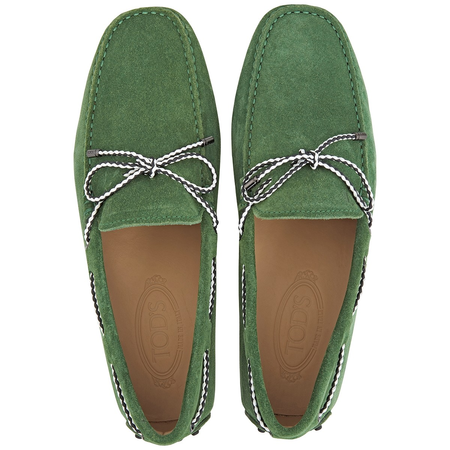 Tod's Men's Green Gommino Driving Shoes In Suede XXM0GW05473RE0V201