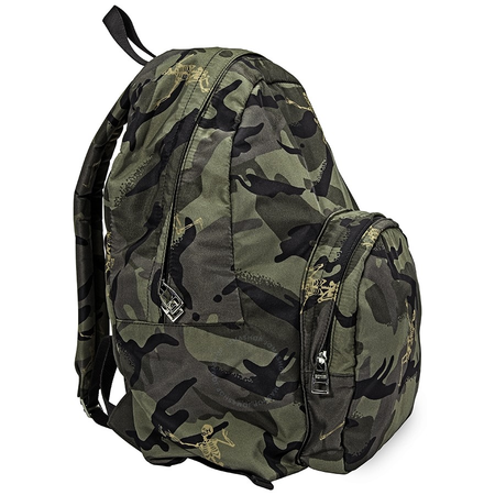 Alexander Mcqueen Men's Khaki Skeleton Print Nylon Backpack 4971699R51N3381