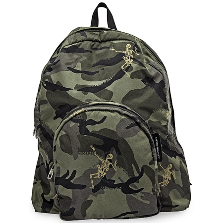Alexander Mcqueen Men's Khaki Skeleton Print Nylon Backpack 4971699R51N3381
