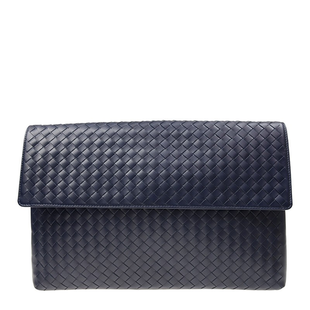 Bottega Veneta Ladies Clutch bag Pouchette Dark Blue Bv Clut Os Flap Clutch 430616 V4651 4013