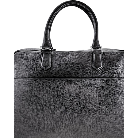 Emporio Armani Men's Black Pebble Leather Briefcase Y4P050-YDE2J-80001