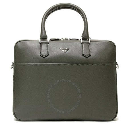 Emporio Armani Men's Gray Soft Saffiano Briefcase Y4P082-YAQ2E-80155