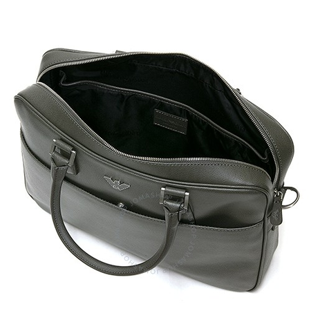 Emporio Armani Men's Gray Soft Saffiano Briefcase Y4P082-YAQ2E-80155