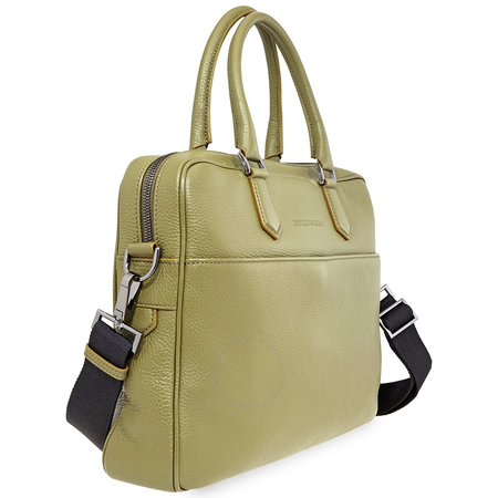 Emporio Armani Men's Green Pebble Leather Briefcase Y4P050-YDE2J-82265