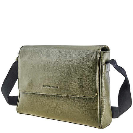 Emporio Armani Men's Leather Messenger Bag in Green Y4M137-YDE2J-82265
