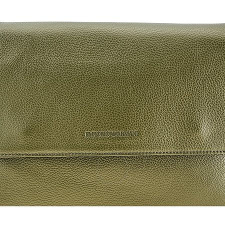 Emporio Armani Men's Leather Messenger Bag in Green Y4M137-YDE2J-82265