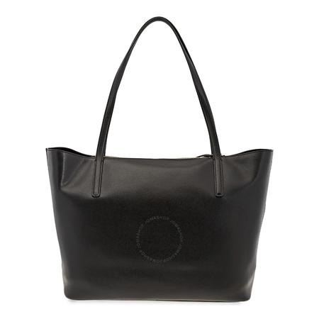 Ferragamo Gancini Calfskin Leather Tote- Black 21H019 691319