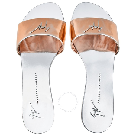 Giuseppe Zanotti Ladies Rose Gold Logo Slippers E800003/005