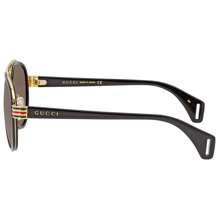 Gucci Gucci Brown Aviator Men's Sunglasses GG0447S 003 58 GG0447S 003 58