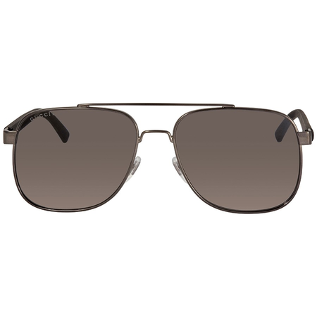 Gucci Grey Brown Square Polarized Men's Sunglasses GG0422S 002 60