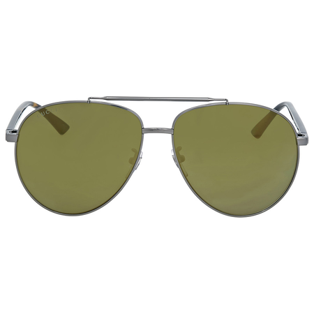 Gucci Ruthenium Aviator Sunglasses GG0043SA 003 61