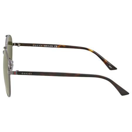 Gucci Ruthenium Aviator Sunglasses GG0043SA 003 61