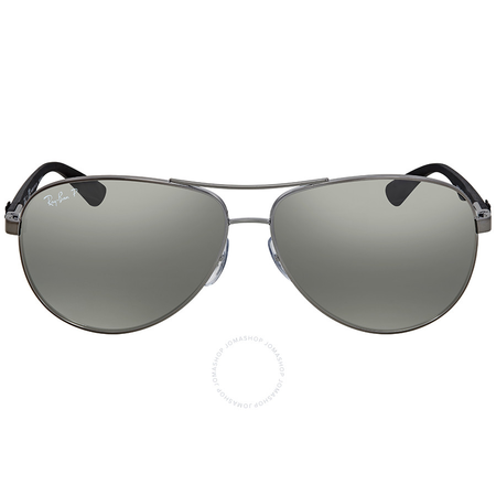 Ray Ban Polarized Silver Mirror Aviator Men's Sunglasses RB8313 004/K6 61