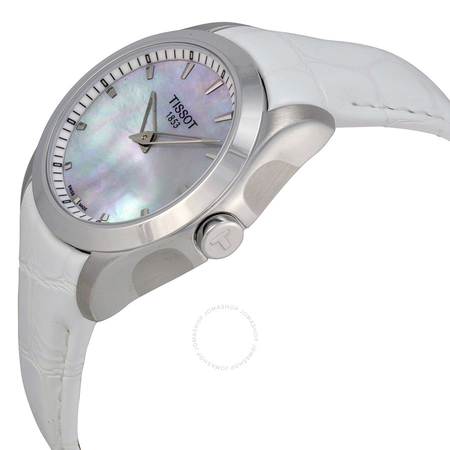 Tissot Couturier Grande Mother of Pearl Dial White Leather Ladies Watch T0352461611100 T035.246.16.111.00