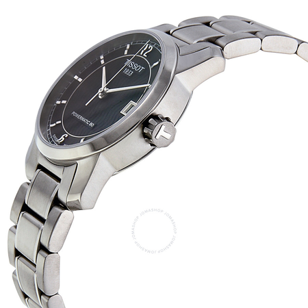 Tissot T-Classic Automatic Black Dial Titanium Ladies Watch T0872074405700 T087.207.44.057.00