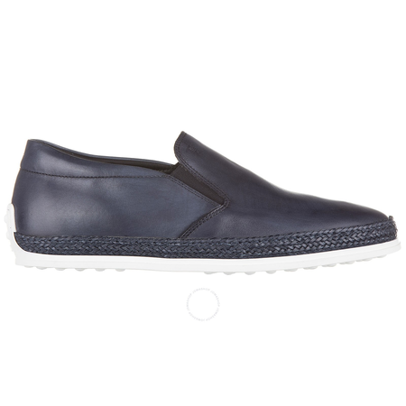 Tod's Men's Leather Slippers in Light Blue Ink XXM0YB0K900D9CU817