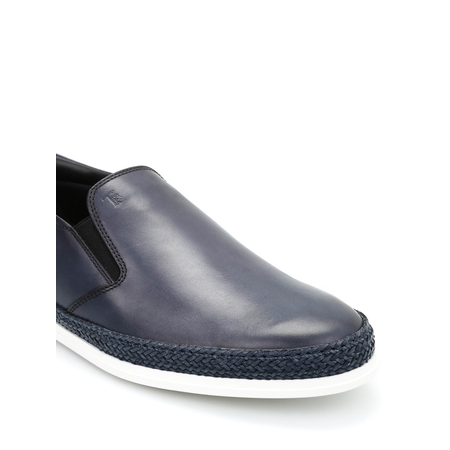 Tod's Men's Leather Slippers in Light Blue Ink XXM0YB0K900D9CU817