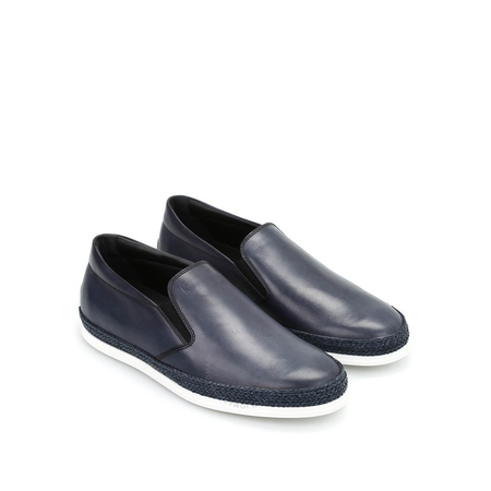Tod's Men's Leather Slippers in Light Blue Ink XXM0YB0K900D9CU817