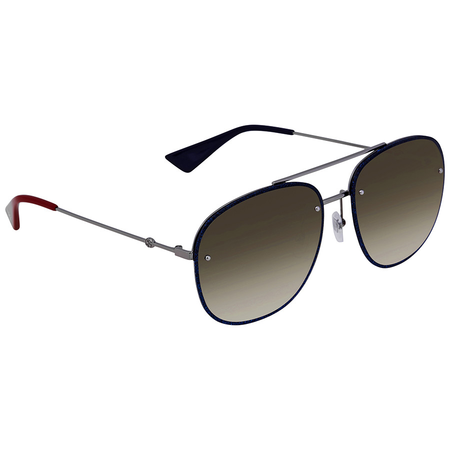 Gucci Brown Gradient Aviator Sunglasses GG0227S 002 62