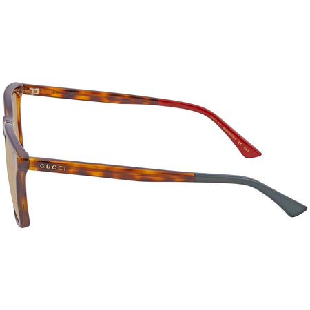 Gucci Brown Gradient Rectangular Sunglasses GG0404S 004 55