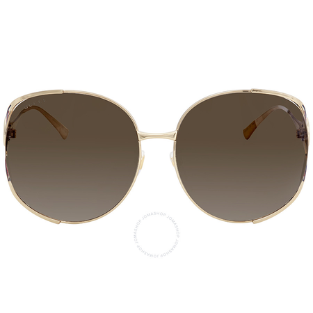 Gucci Brown Gradient Round Sunglasses GG0225S 002 63
