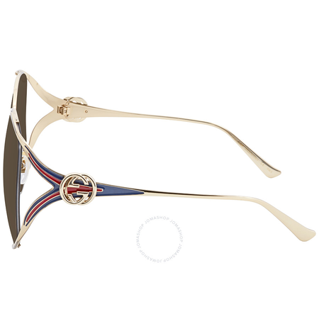 Gucci Brown Gradient Round Sunglasses GG0225S 002 63