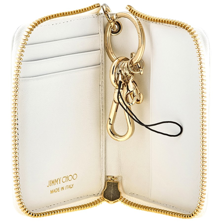 Jimmy Choo Ladies Cadet Zipard Leather W Stars 184 CADET LTR WHITE/METALLIC MIX
