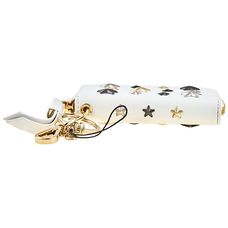 Jimmy Choo Ladies Cadet Zipard Leather W Stars 184 CADET LTR WHITE/METALLIC MIX