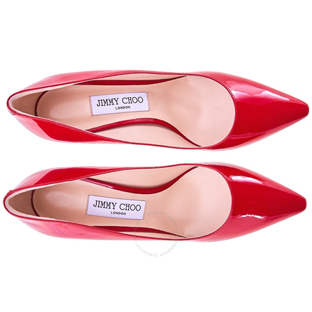 Jimmy Choo Ladies High Heel Pump 24, 7 Red 247 ROMY 85 PAT RED