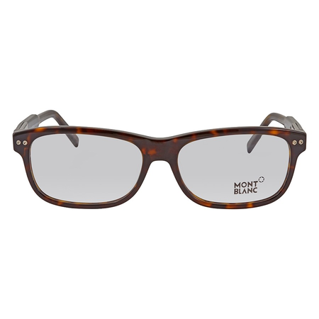Montblanc Dark Havana Men's Rectangle Eyeglasses MB0618D 052 58 MB0618D  052 58