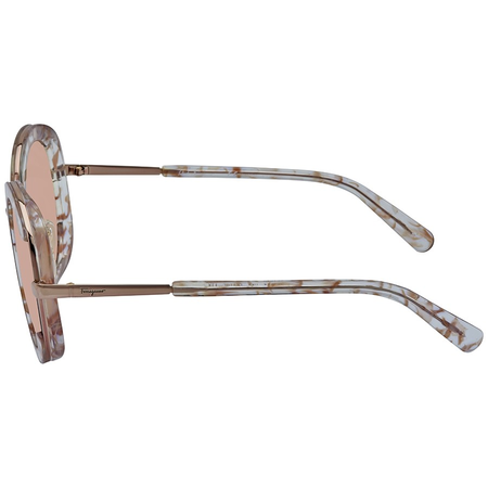 Ferragamo Round Crystal Quartz Sunglasses SF164S-058